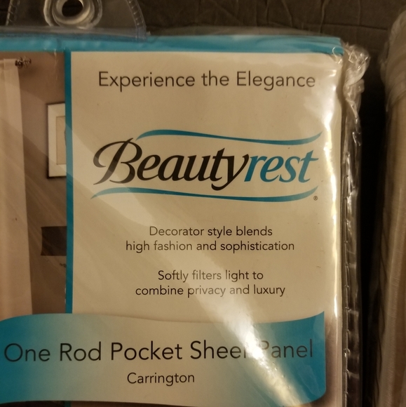 2 NEW BEAUTYREST Sheer Curtain Panels Ivory 52x95 - Picture 3 of 6